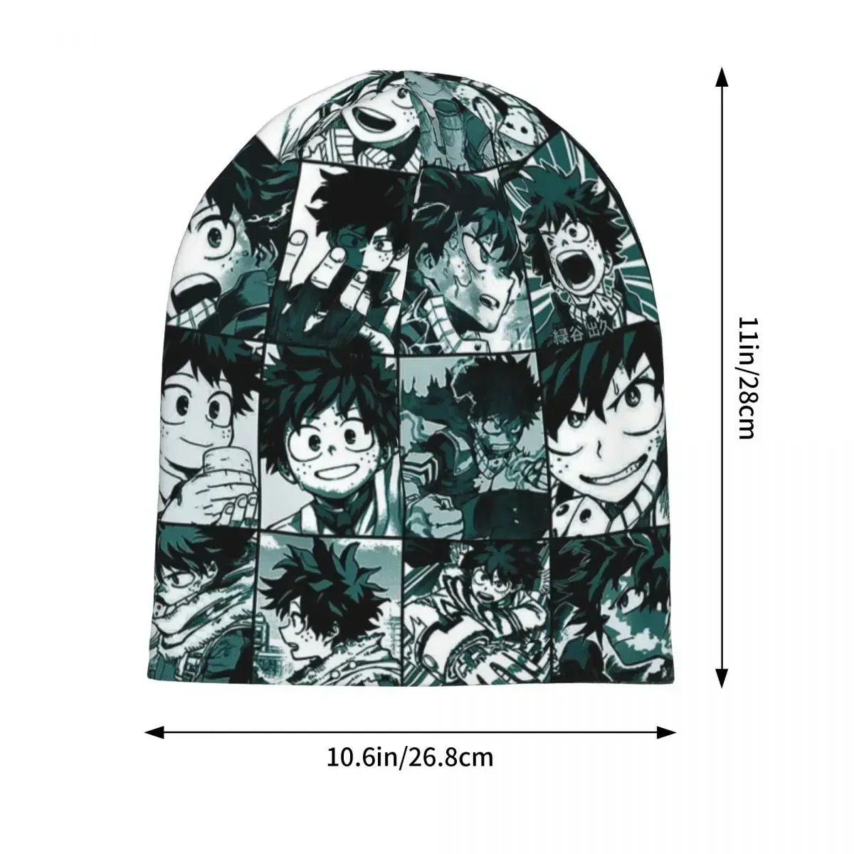 Deku Hero Collage My Hero Academia Unisex Adult Beanies Caps Knitted Bonnet Hat Warm Hip Hop Autumn Winter Outdoor Skullies Hats