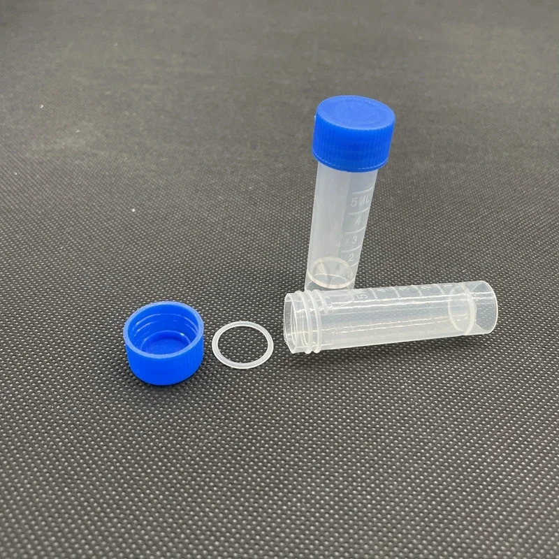 200Pcs /lot 5ml Plastic Freeze Pipe Freezing Tube Gasket Silicone Cryovial Shool Lab Experiment Supplies