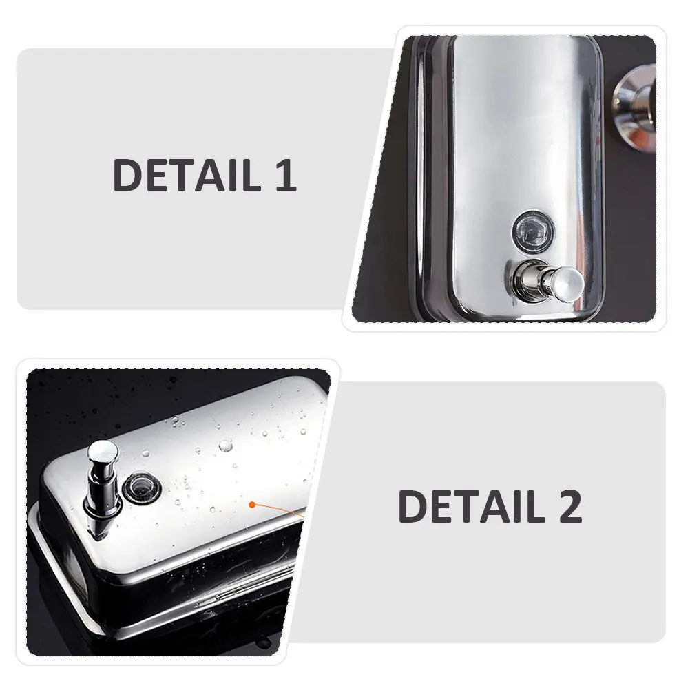 

1Pcs Wall Mounted Liquid Soap Dispenser Stainless Steel Bathroom Shampoo Container Rustproof Strong Fixation for Home Hotel
