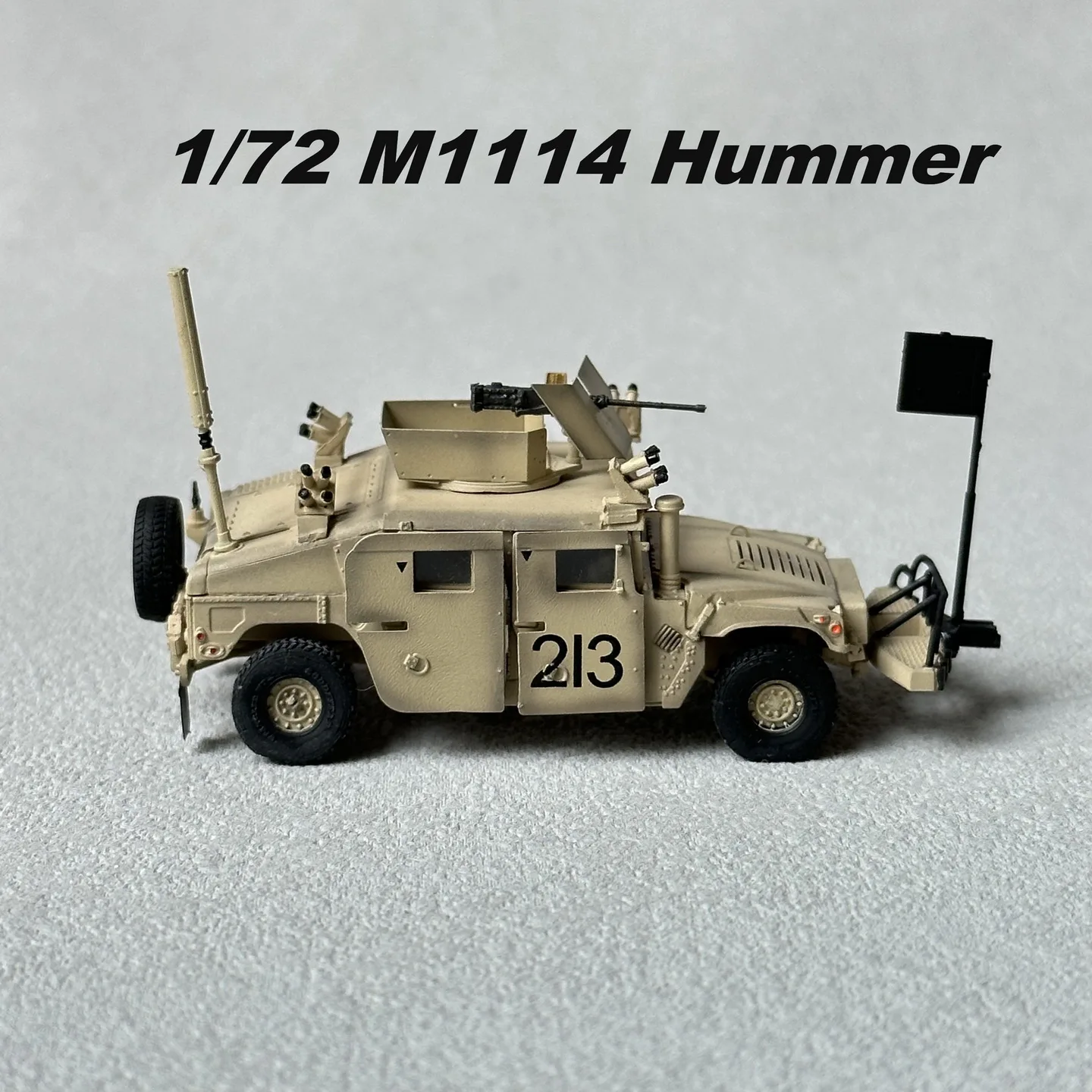

T-Model 1/72 Hummer Modern US M1114 Up-Armored HMMWV FRAG 5 w/GPK Turret Vehicle Car Gifts History Military Toys Collection