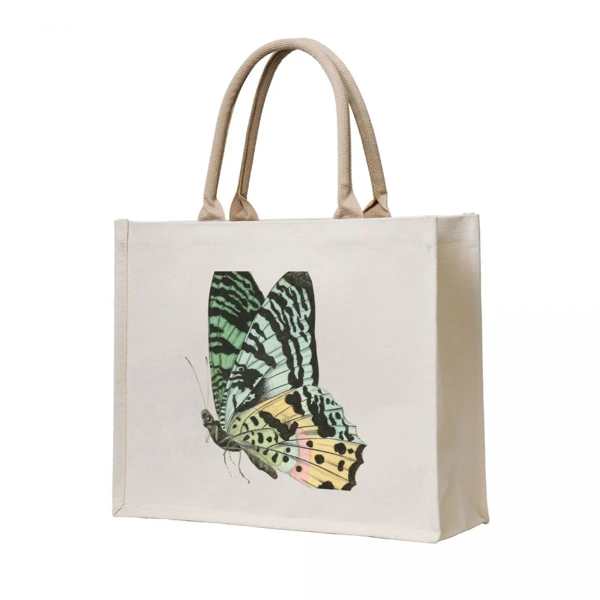 

Vintage Rainbow Butterfly Tote Bag Canvas bag for women reusable grocery bags Canvas bag Shopper