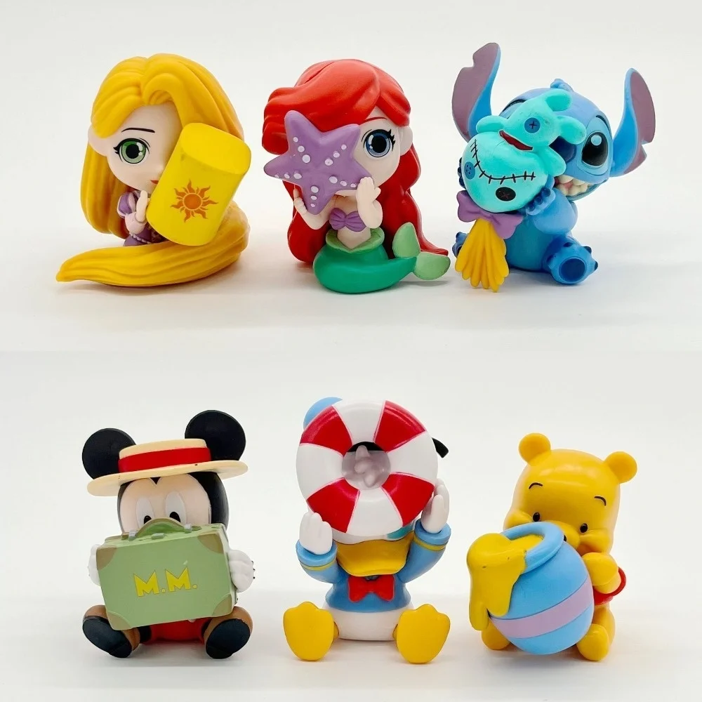 

Large Hide-and-Seek Game Props Bagged - Mermaid Stitch Winnie the Pooh Long Hair Girl Figurines for Children's Play