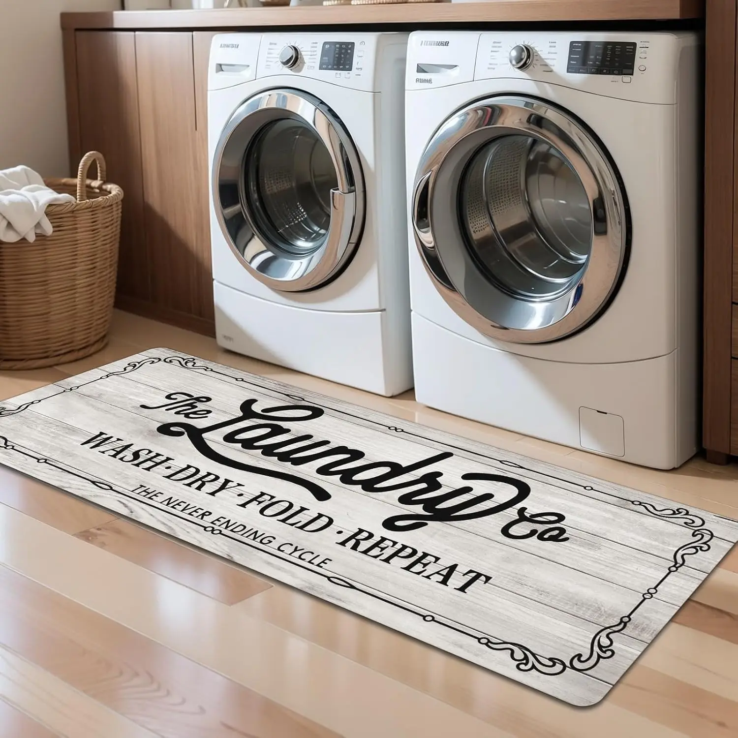 VIKAMA Küchenteppich im amerikanischen Stil, Waschküche, rutschfeste Bodenmatte, Flur, Schlafzimmer, langer Streifenteppich, Heimdekoration