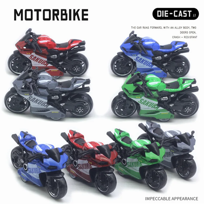 Alloy Di Motorcycle Model Car Model, Children's Toy Car, Cross-border Hot-selling Doll Machine Candy