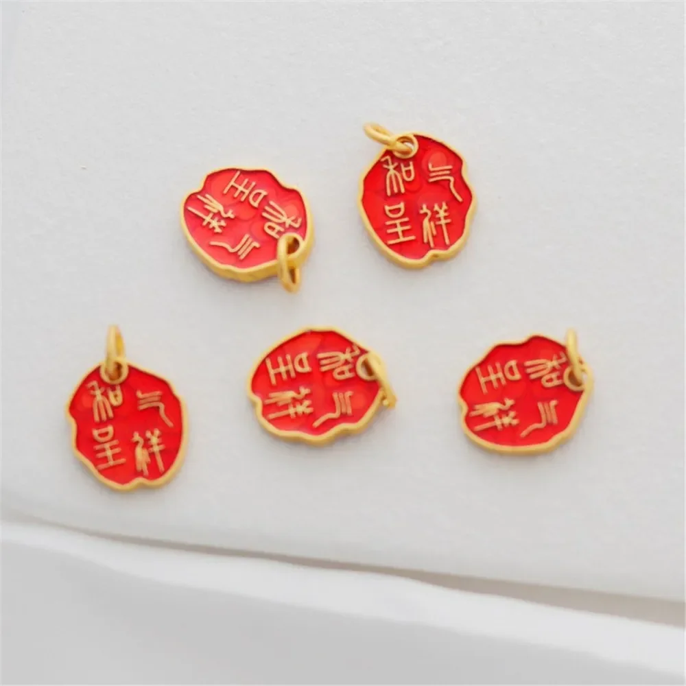 

18-каратное матовое золото, цвет, защита масла, двусторонний гармоничный кулон, браслет, ожерелье, ювелирные изделия «сделай сам», очаровательные аксессуары