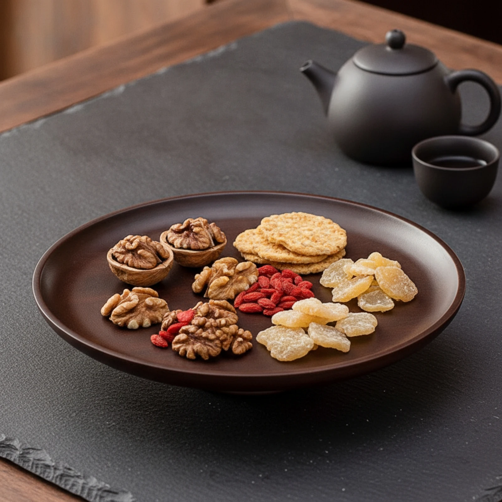 Fruit Tray with Pedestal Elegant Pedestal Fruit Stand Bamboo Cake Stand Countertop Serving Platter Decorative for Hosts