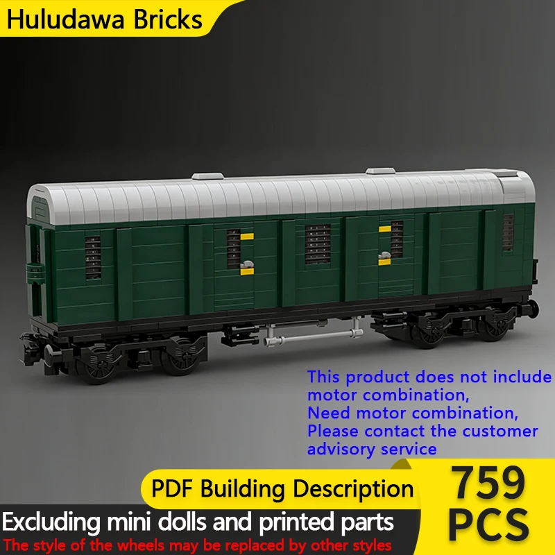 

City Car Model MOC Building Bricks German Train Mail Wagon Modular Technology Children Holiday Gifts Assemble Toys Suit