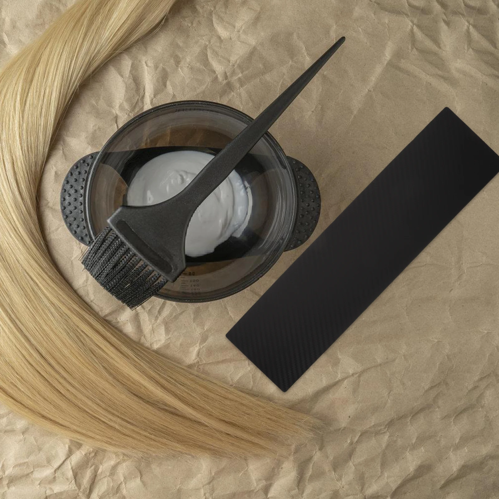

3pcs Hair Coloring Board Set Black Striped Highlighting Tools Dye Application Salon Plates Professional Supplies