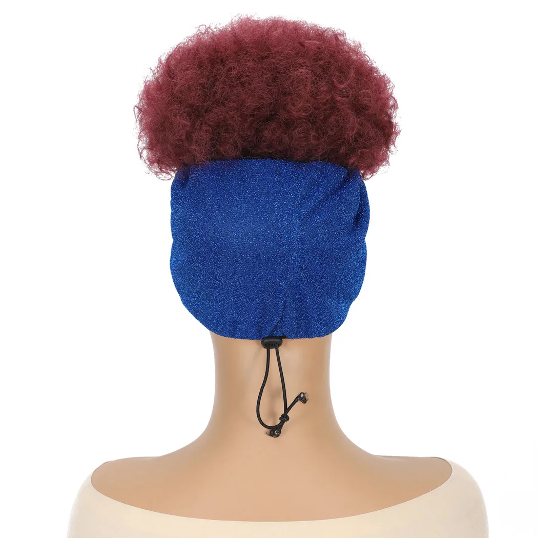 3 قطع الشعر الاصطناعية الأفرو مجعد عقال الباروكات التخليص مبيعات 3 قطع مزيج بيع شعر مستعار اصطناعي قصير للنساء