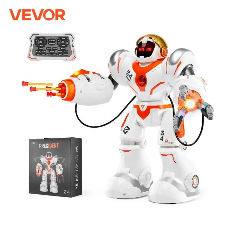 VEVOR RC Robot Toys for Kids Battle Mode Programmable Remote Control Smart Robot with Bullets Interactive Walking Dancing Robot