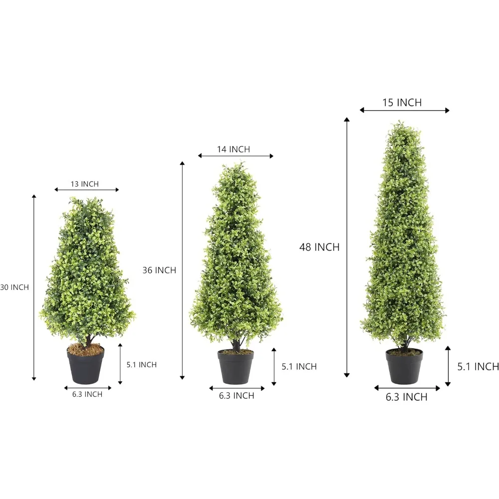 2.5ft Topiary Trees Artificial Outdoor 30 inch,  Artificial Trees Fake Plants Uv Rated Potted Plants for Outdoor, Set of 2