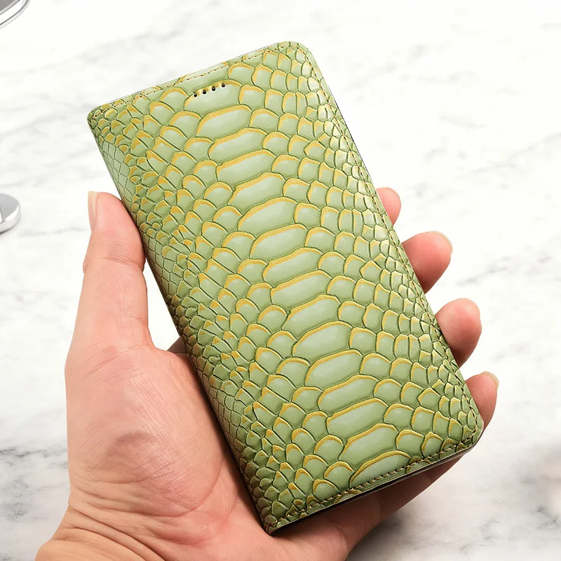 Luxury Genuine Leather Phone Case with Python Pattern for Realme GT Neo 6 5 3 2 SE T Durable Cover for GT 8 pro And GT Neo