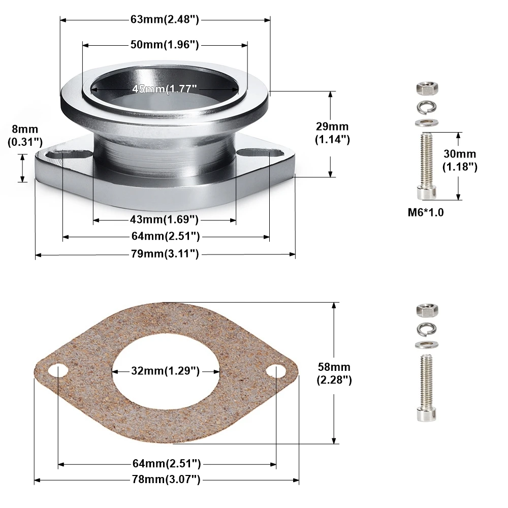 Billet CNC Aluminum  Flange Adapter Blow Off Valve Direct Fit Adapter Flange For Greddy To TIAL 50mm BOV