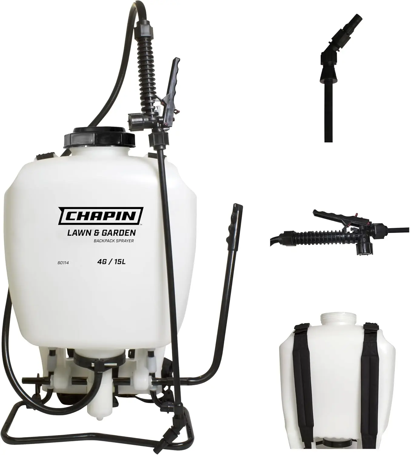 4-Gallon Backpack Sprayer with 3-Stage Filtration System Pump Pressured Sprayer, for Spraying Plants, Garden Watering, Lawns