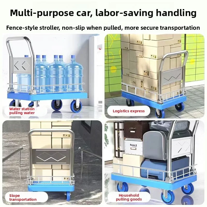 Wózek ogrodniczy, niski wózek ogrodniczy, wózek do przewozu towarów, składany wózek płaski, wózek do pchania, wózek czterokołowy, przyczepa transportowa