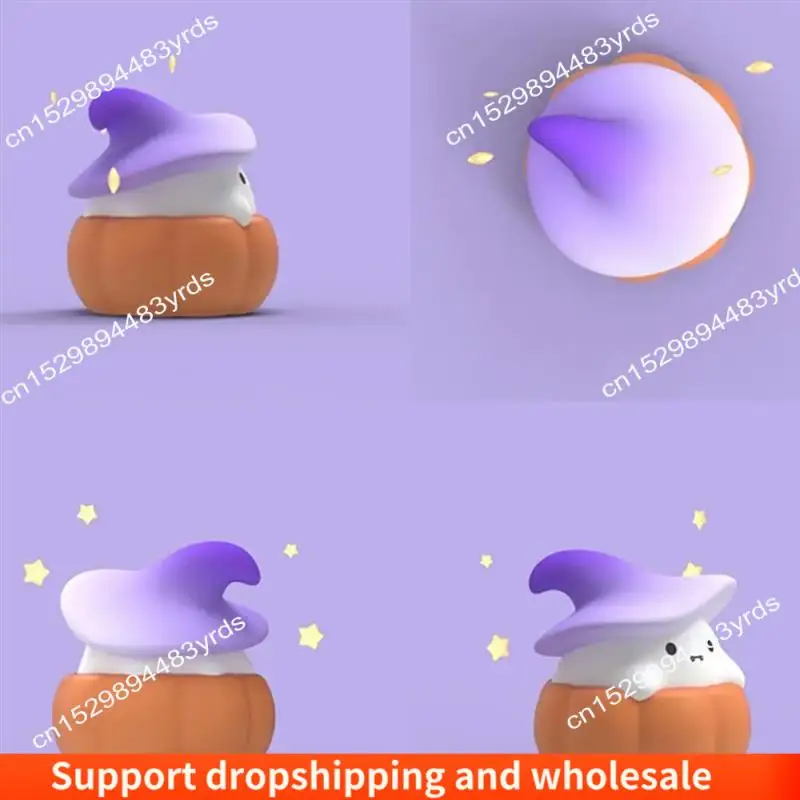

AA86 LED Pumpkin Ghost Silicone Lamp Silicone LED Light Nightlights USB Rechargeable Bedside Lamp For Offices Bedroom