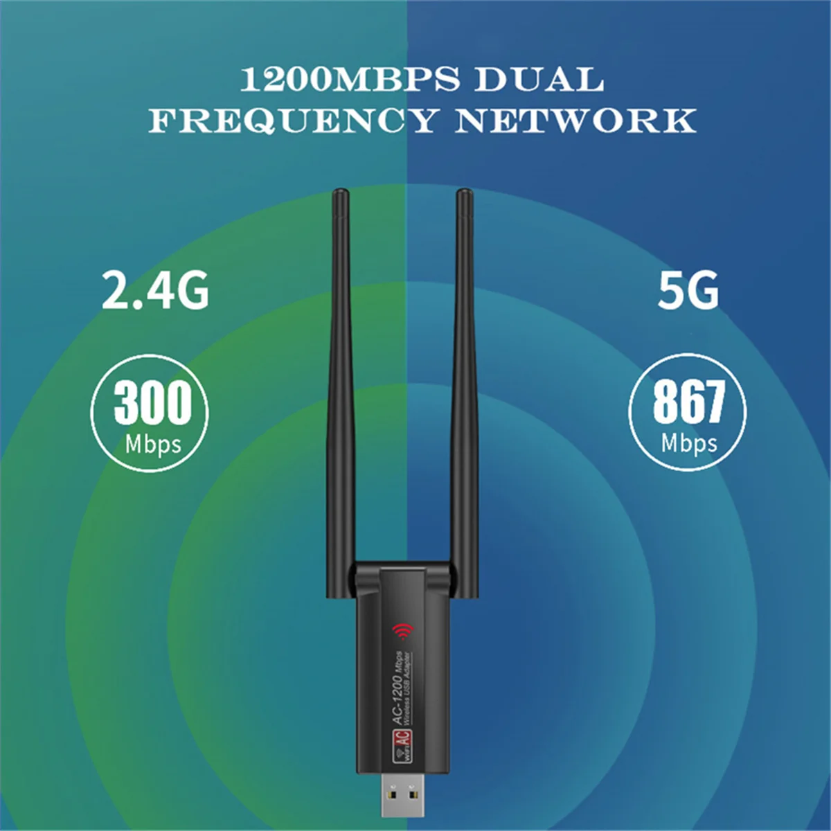 محول شبكة USB واي فاي ، بطاقة الشبكة ، RTL8812 ، G ، 5G ، AC1200 ، 8.5 m