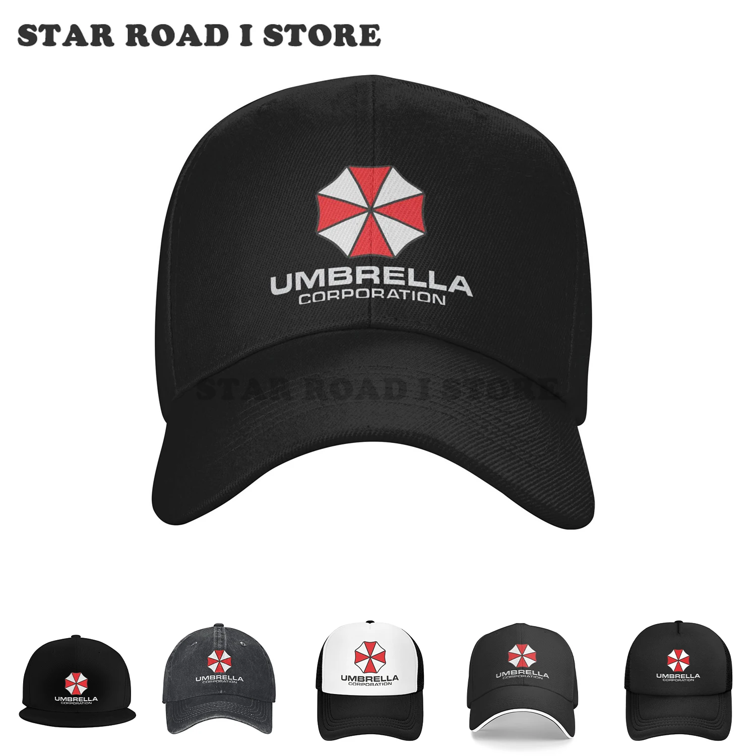 Game Umbrellas Corporations Baseball Cap Residents Evils Unisex Retro Men Women Trucker Hat Design Outdoor Gym Snapback Cap Gift