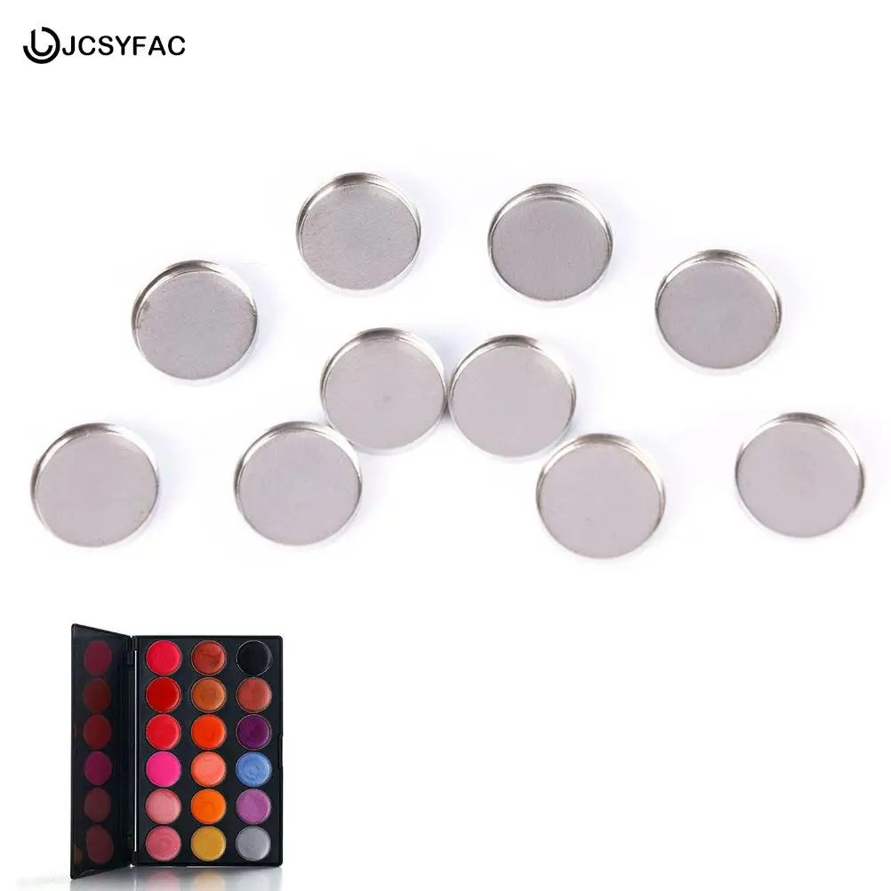 10 pçs 20mm diy sombra de olho recipiente panelas para sombra maquiagem ferramenta cosméticos vazio paleta de alumínio casos panelas