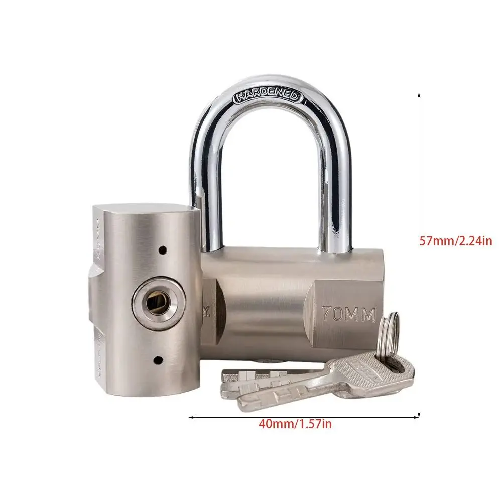 Anti-theft Design Stainless Steel Padlock With Keys Solid Steel Body Heavy Duty Padlock Waterproof Security Rust Proof Padlock