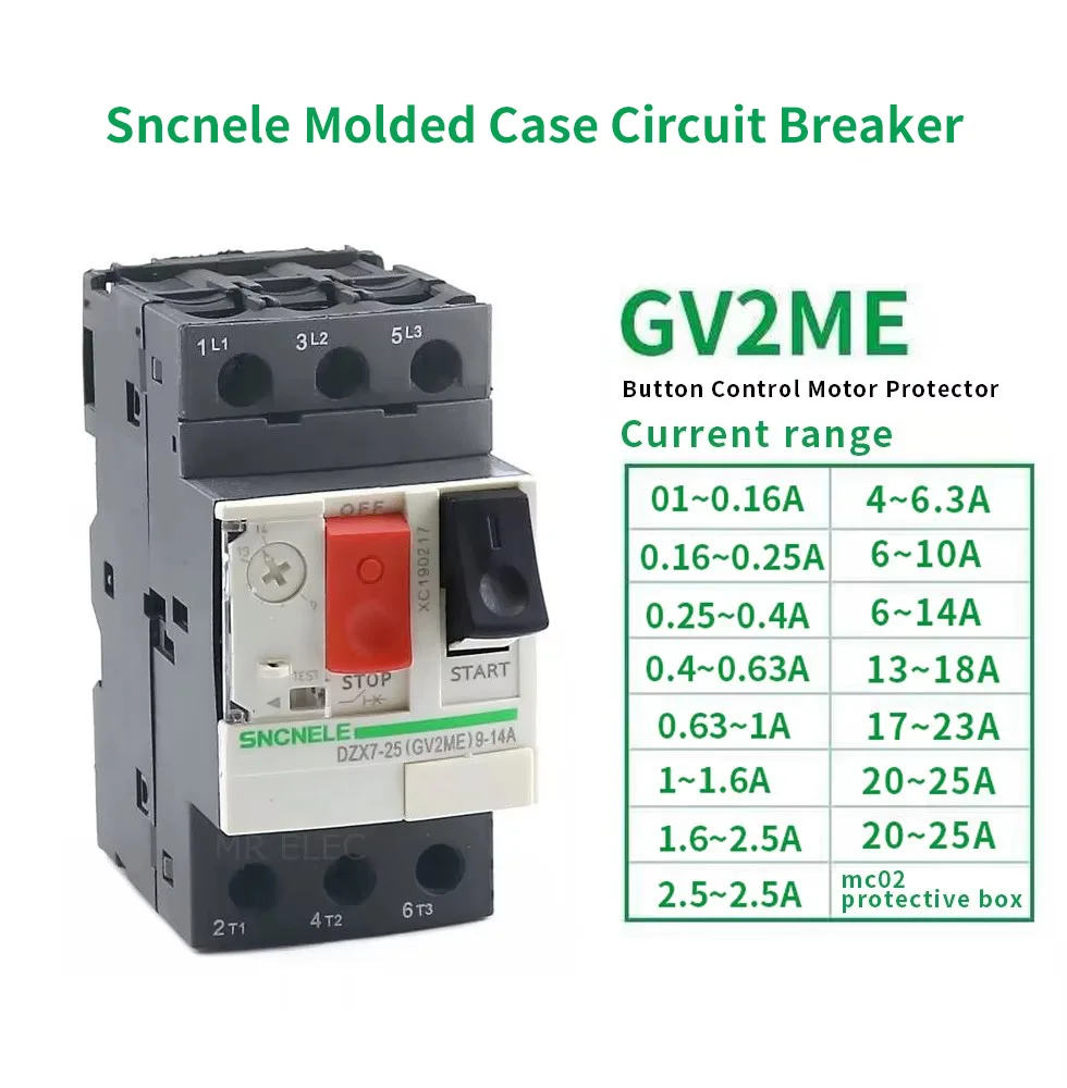 1PCS GV2-ME Series MPCB Motor Protection Circuit Breaker GV2 Motor Protector Circuit Breaker /Motor Protection Switch