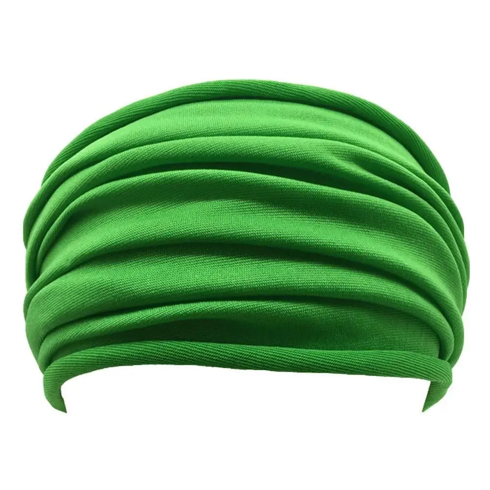 Women Nonslip Elastic New Wide Sports Headband Stretch Hair Band Fold Yoga Hairband Turban Running Headwrap