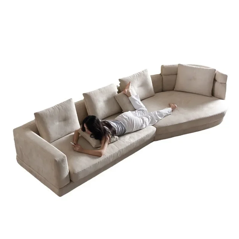 

Alexander Sofa Nordic Cream Wind Villa Large Flat Floor Living Room Modern Simple Curved Corner Fabric Sofa