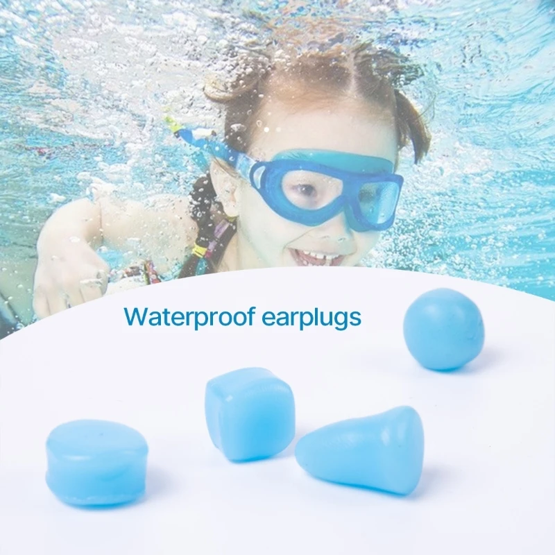 2024 New 12Pcs Watertight Swimming Ear Plugs Reusable Silicone Swimmers Earplug Ear Protections Ear Plugs for Showering Swimming