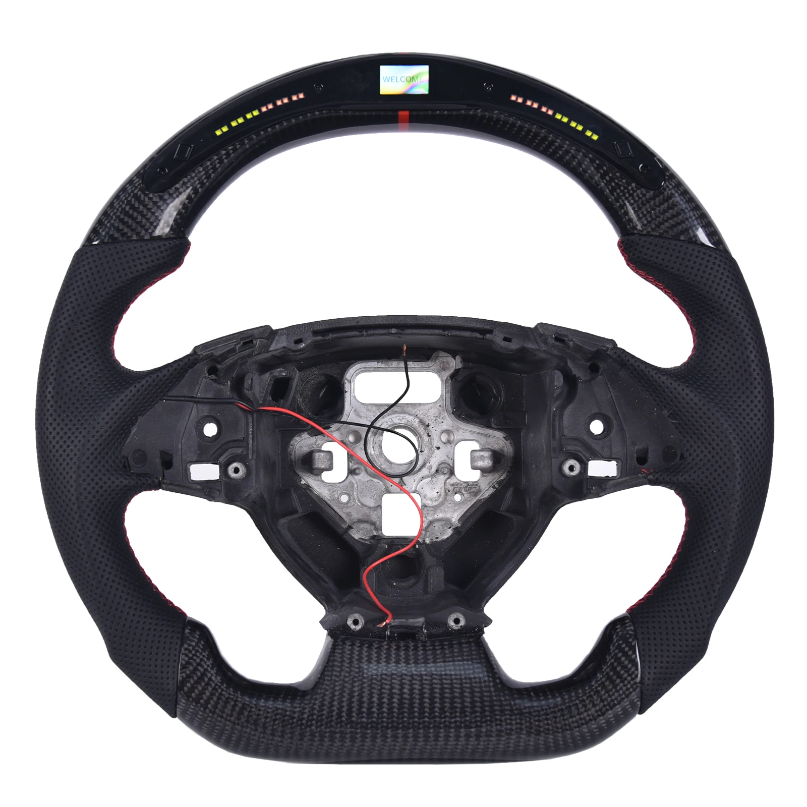 Carbon Fiber D-Shape Flat Bottom Steering Wheel with LED Display for Chevrolet Camaro 2016-2022