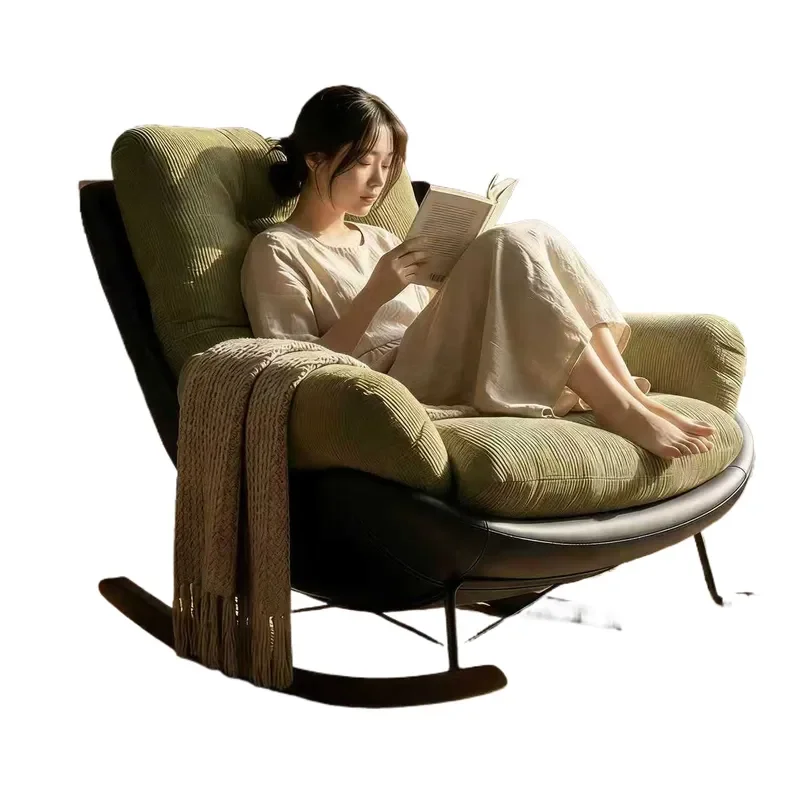 Luxury Reclining Rocking Chair for Living Room Balcony Single Sofa Bed Lazy Lounge Chair Household Sleepable Furniture