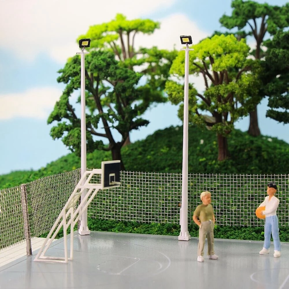 5/10pcs modelo ferroviário escala HO Plaza poste de luz 10cm 1:87 playground luzes de rua
