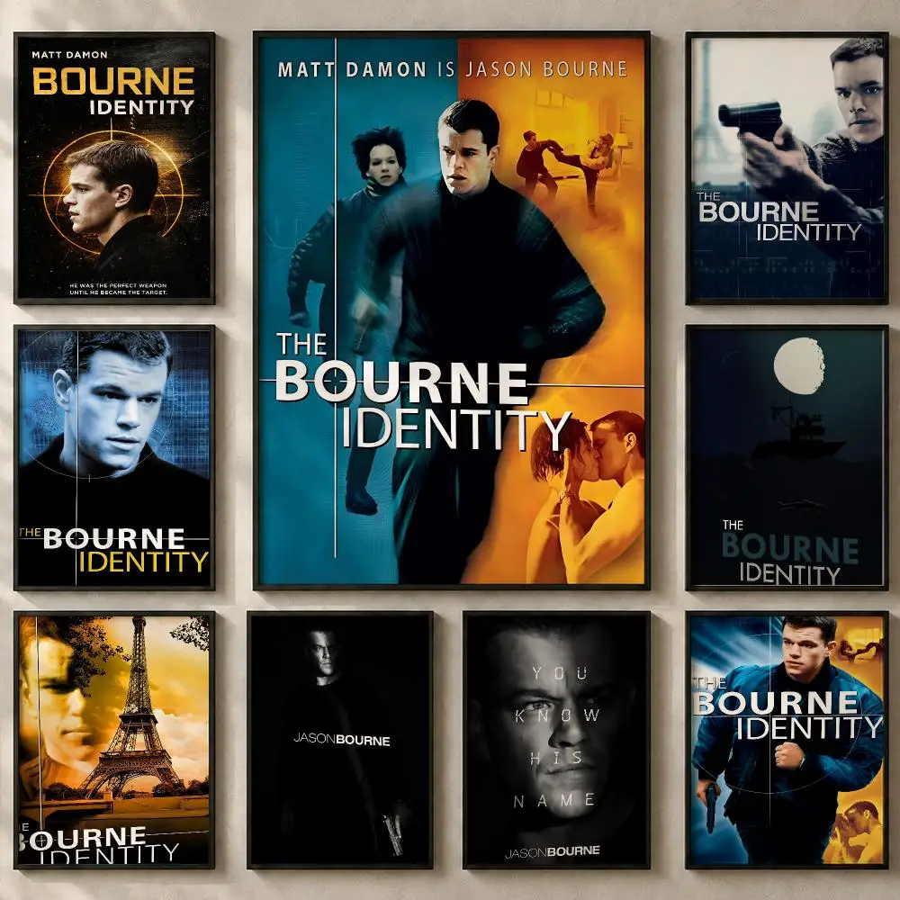 Sharp Movie The Bourne Identity Poster Art  Self-Adhesive No Glue Residue Wall Sticker for Home Office Nursery