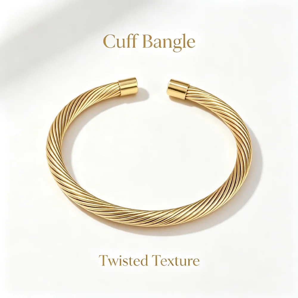 Greatera Marke Damen Herren Edelstahl Spiral-Armreif Minimalistischer Goldfarbener Manschetten-Armreif Party Klassischer Wasserfester Schmuck – Detail 8