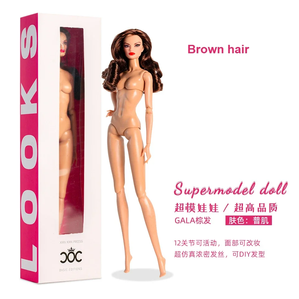 Xianxian Neue Supermodel-Puppe / 32cm Nackte Puppe mit Normaler Haut und Blondem Haar / 12 Bewegliche Gelenke am Körper + Kopf / 1/6 Puppenspielzeug