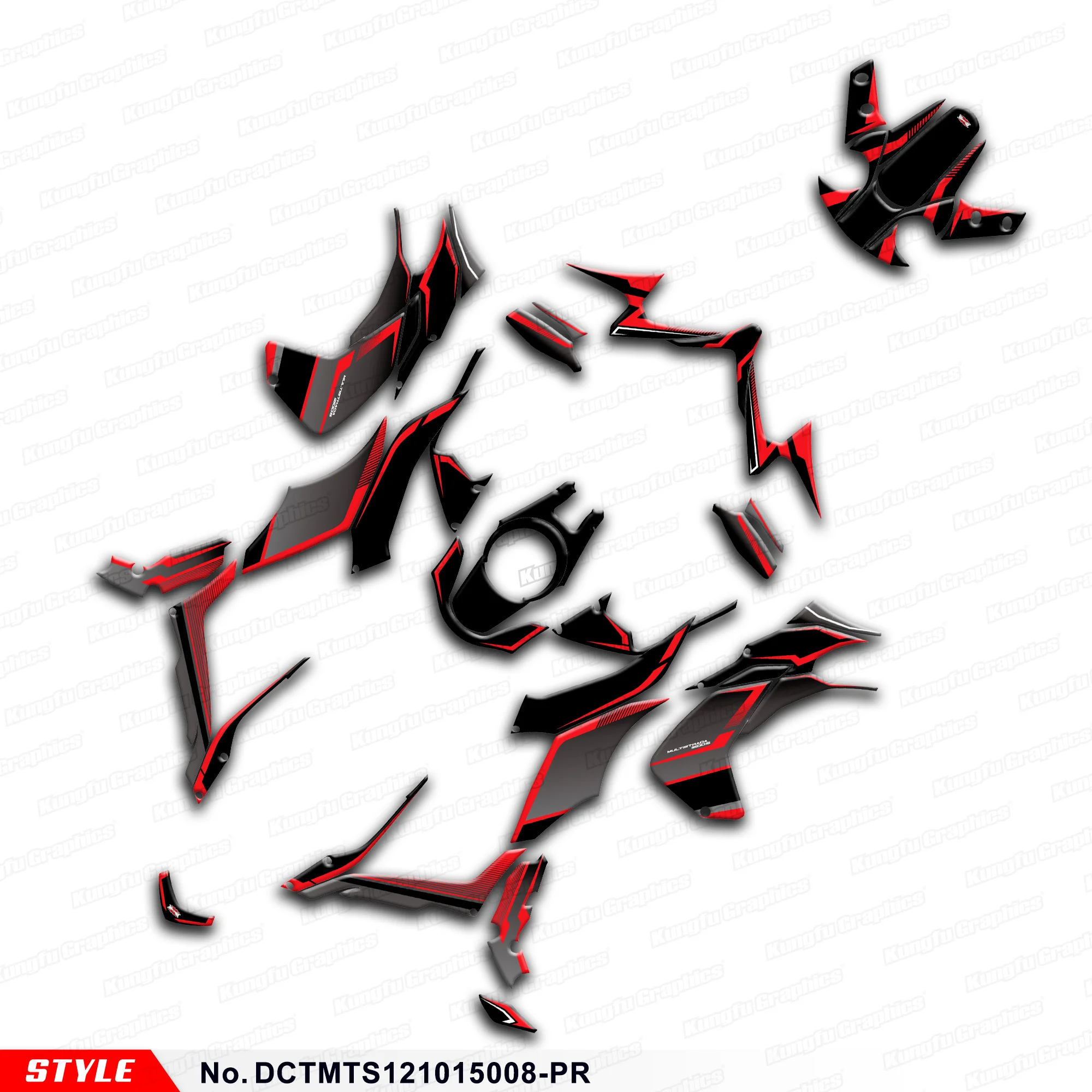 

JY RACING Graphics Kit Sticker Sheet for Ducati Multistrada 1200 MTS 2010-2014, Decoration, DCTMTS121015008-PR