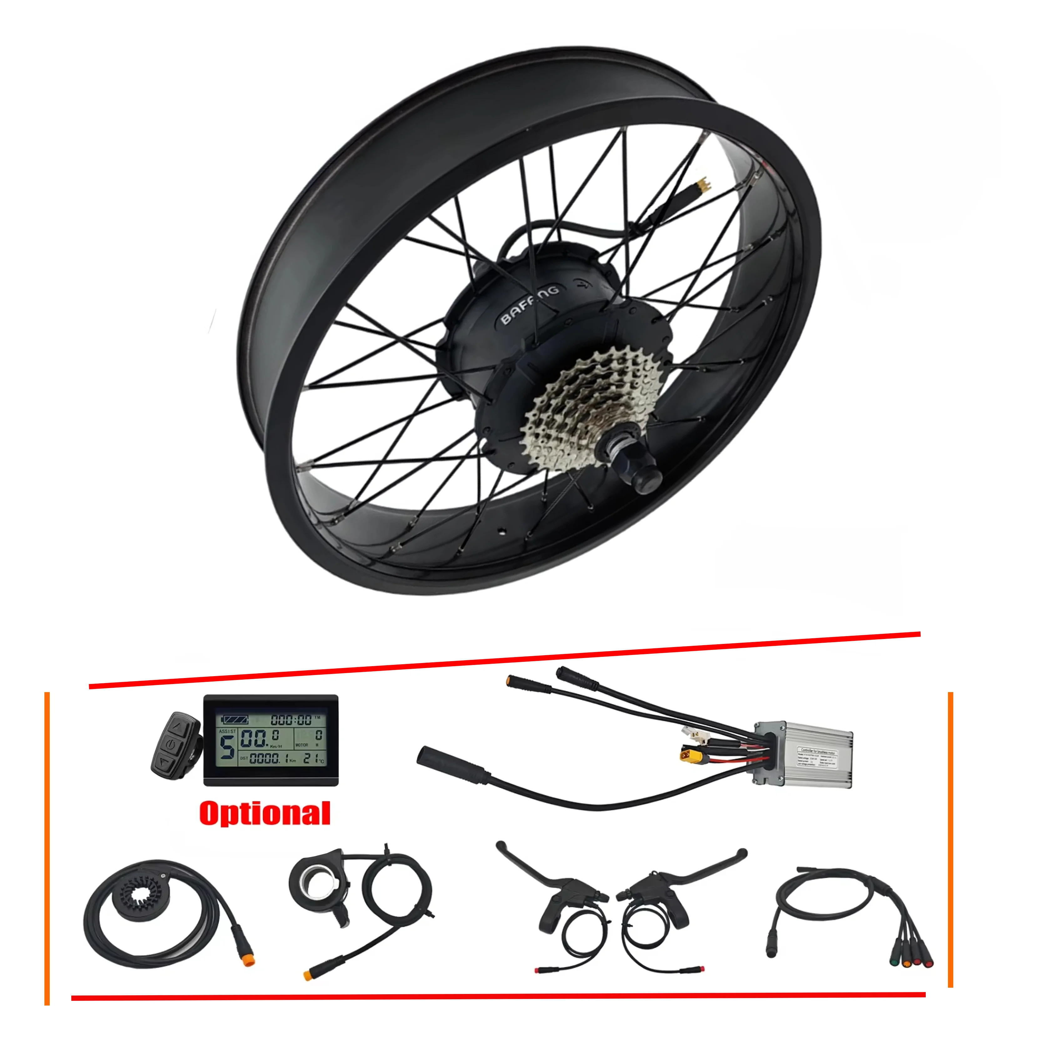 Bafang G060 36V 48V 500W 20/24/26*4.0 Inch wheel Conversion kits  Rear Thread-on motor for fatbike 75mm/190mm