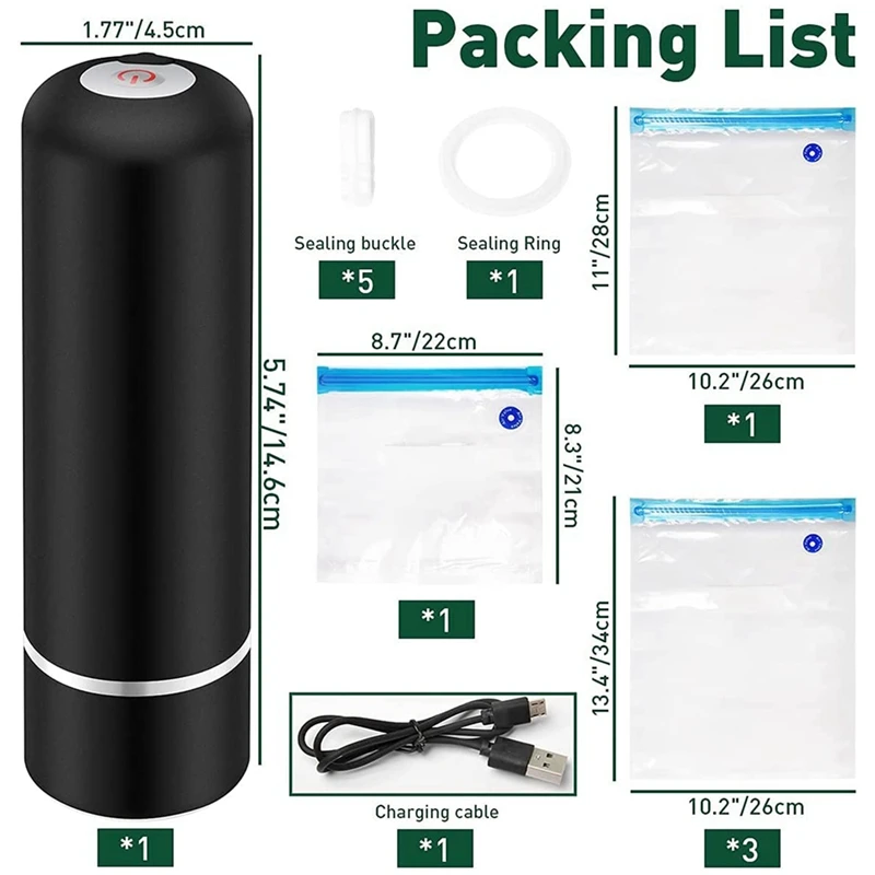 السدادة الفراغية المحمولة الصغيرة ، السدادة الفراغية التلقائية ، اللاسلكية ، لحفظ الطعام