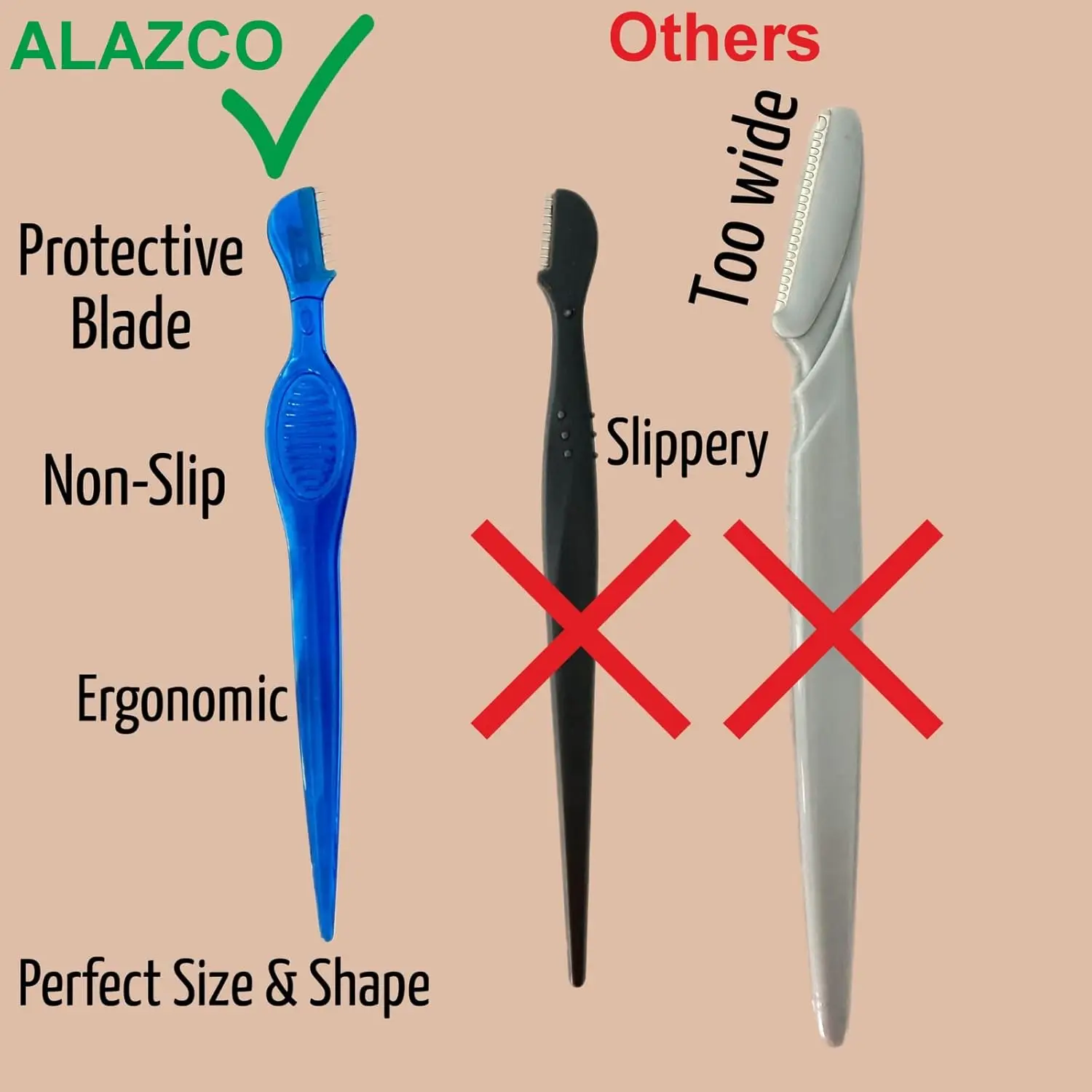 30 Pc Eyebrow Razor Precision Shaver for Facial Hair Removal Dermaplaning Tool with Handle Reusable Women Men - view 3