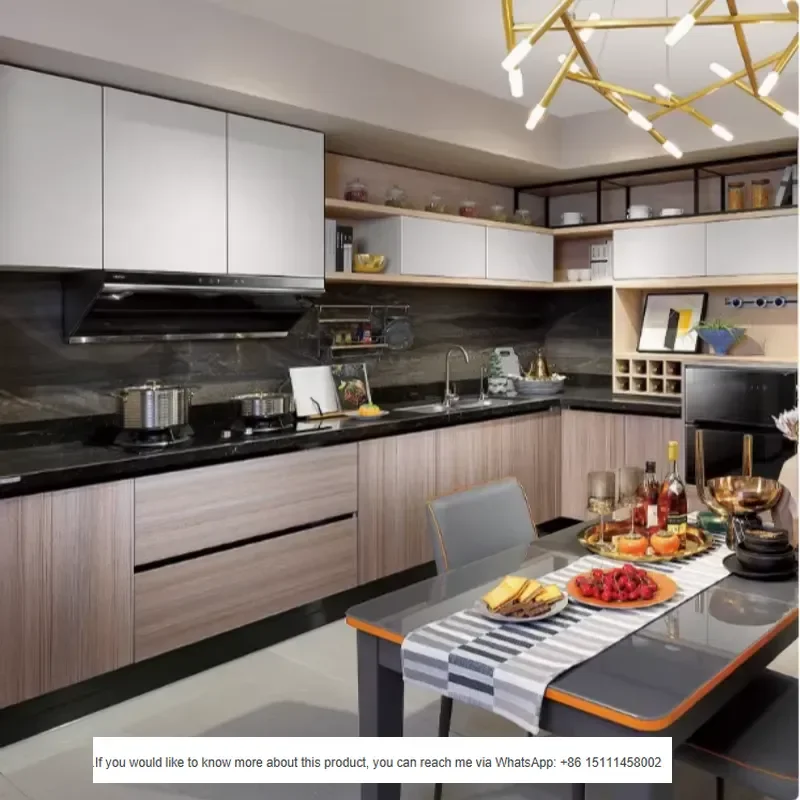 Modern New Design High End Premium Kitchen Can Be Customized Wall Mounted Unit White Beautiful Kitchen Cabinets in Sink