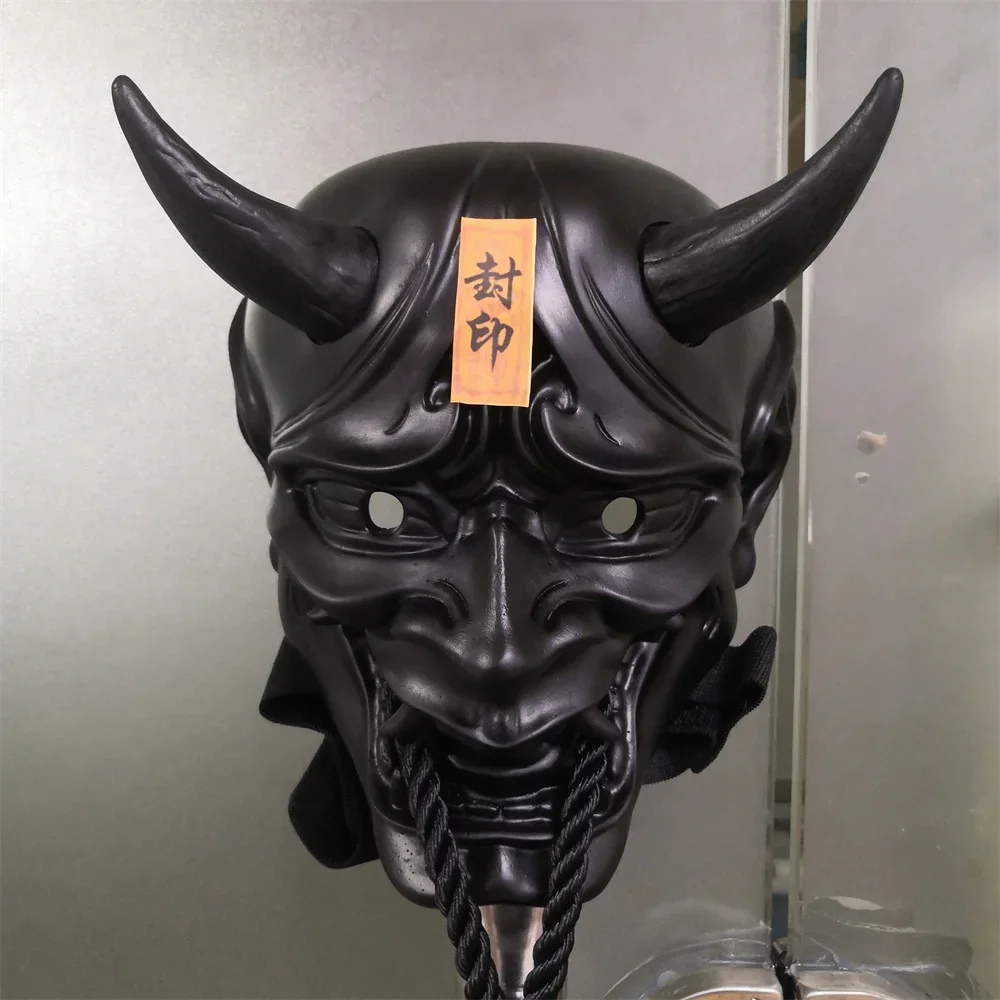 Samurai Ghost Mask Japanese Hannya Resin Mask Horror Cosplay Hannya Ghost Face Mask Suitable for Halloween Party Costume Props