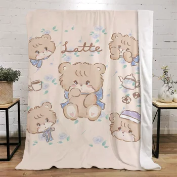 Mikko 푹신한 부드러운 담요 및 던지기 얇은 패딩 담요, 킹 사이즈 침대 던지기, 가정용 비치 타월 니트 격자 무늬 무릎 인테리어