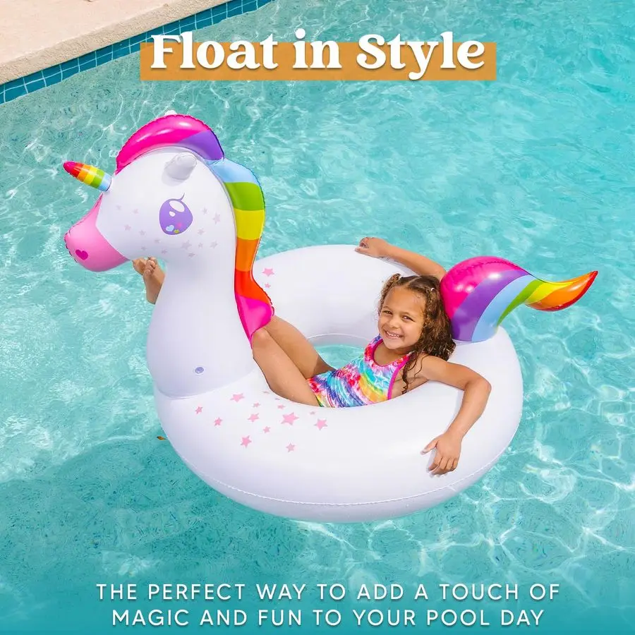 Confezione da 2 flamingo unicorno piscina galleggiante divertente galleggianti tubi gonfiabili per piscina giocattoli decorazioni per feste, vacanze estive lago spiaggia