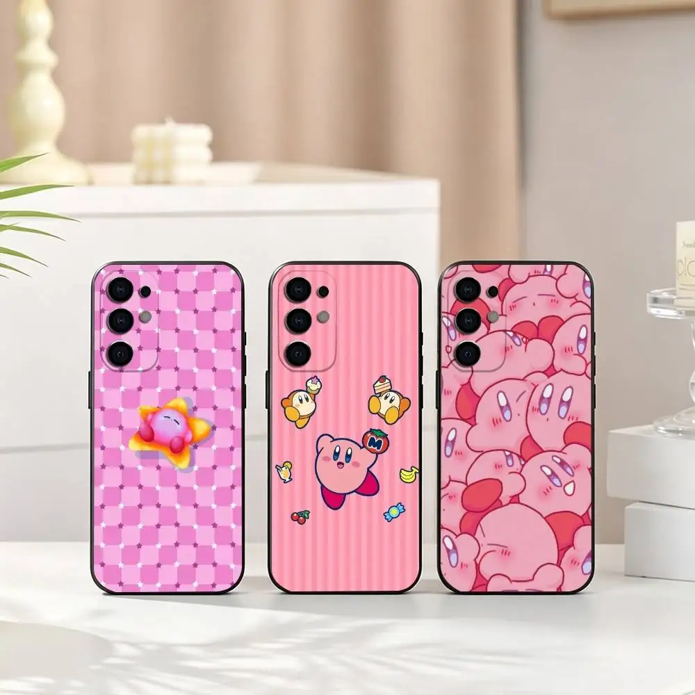 Pink Cartoon K-Kirbys pink Gift Phone Case For Samsung S25,S24,S21,S22,S23,S30,Ultra,S20,Plus,Fe,Soft Silicone Black Cover