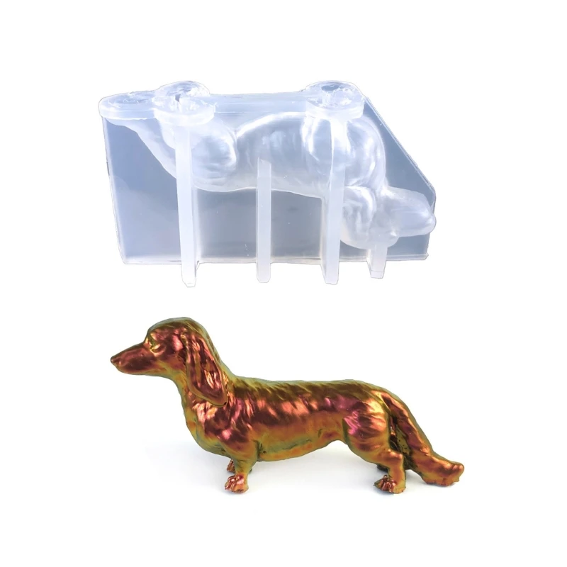 Moldes artesanales en forma perro salchicha, moldes arcilla silicona para manualidades, moldes para velas, venta