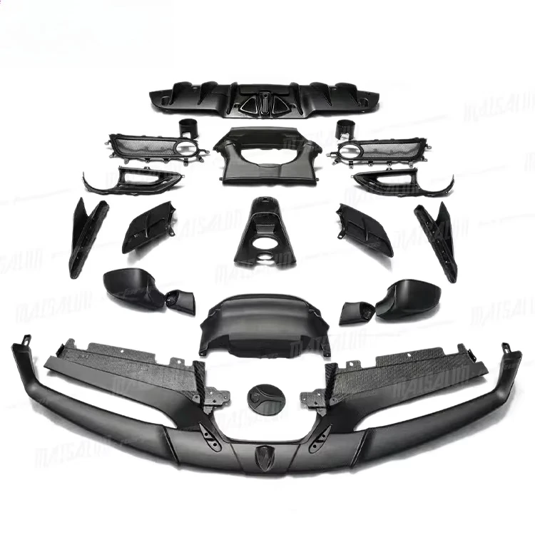 for 488 Upgrade Capristo Front Lip Rear Diffuser Carbon Fiber C Style Body Kit