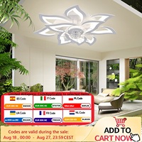 Smart Low Floor Ceiling Fans With Remote Control DC Motor 6 Blades Electric fan Simple Modern LED Fan Light Indoor Home Fan