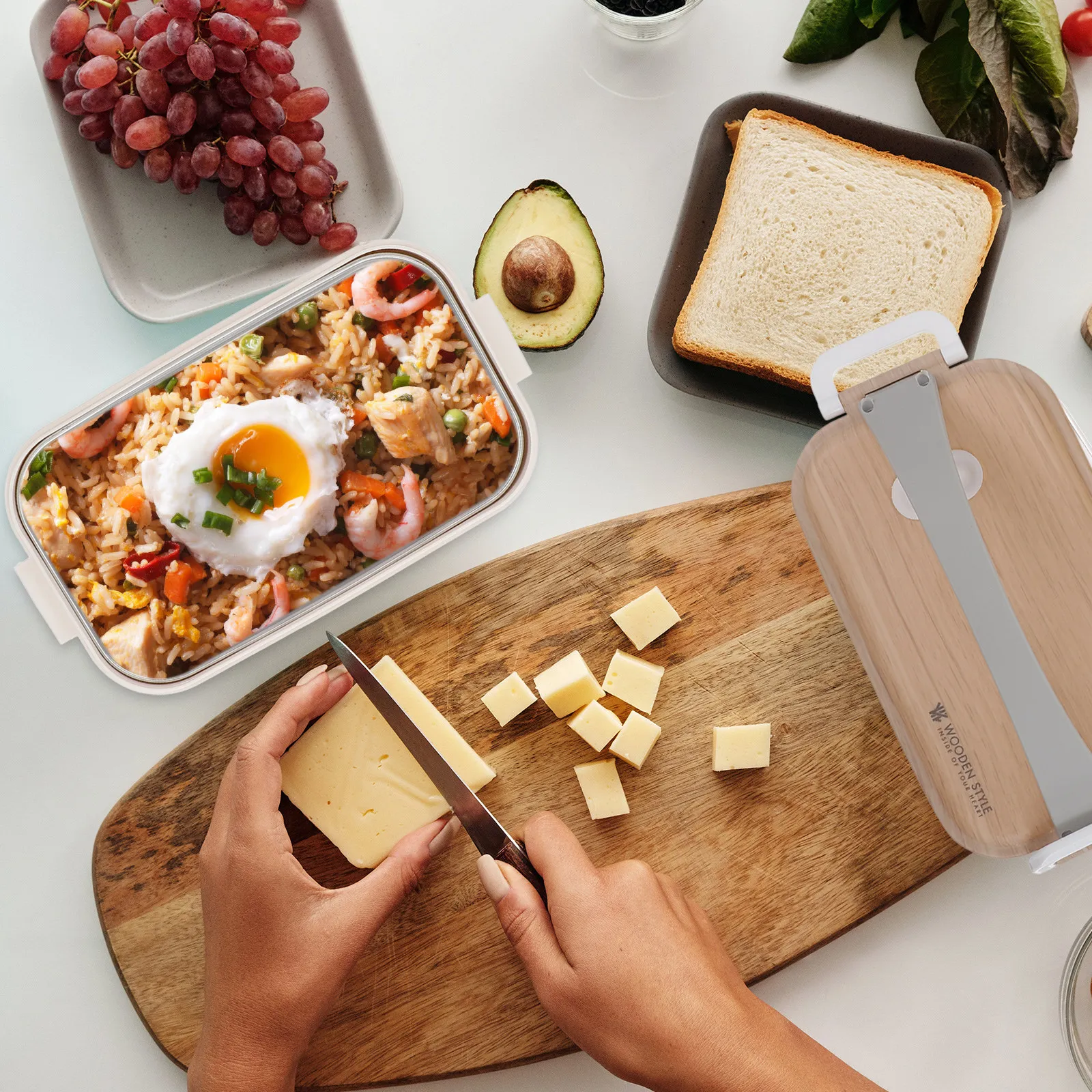 

Portable Stainless Steel Lunch Box Bento Container for Portion Food Storage School Office Travel