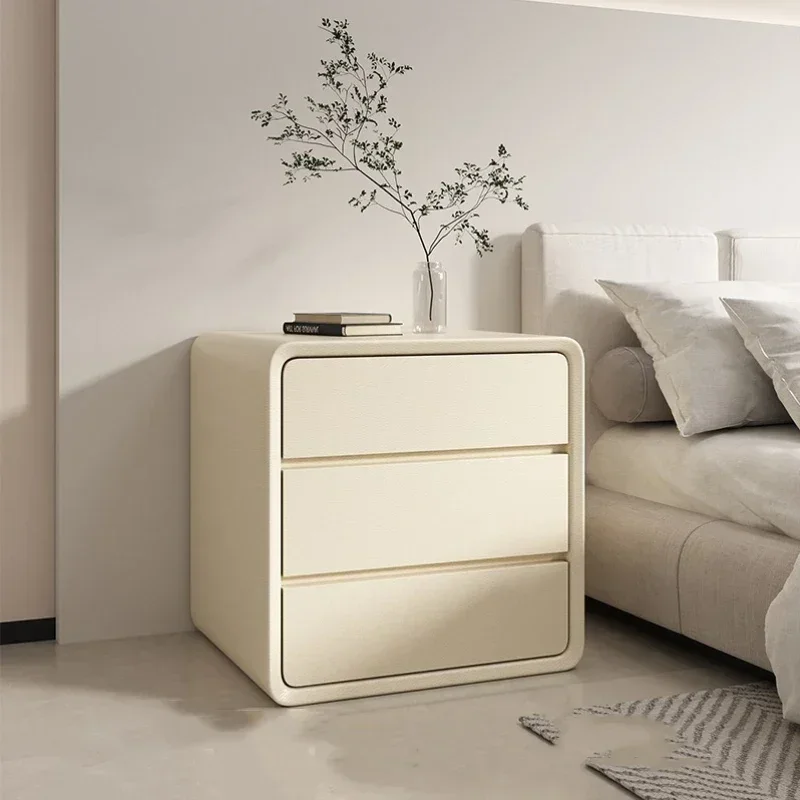 Indoor Modern Bedside Cabinet Luxury Bedroom Cream Wind Good-looking Bedside Table Simple French Pink Muebles Home Furniture