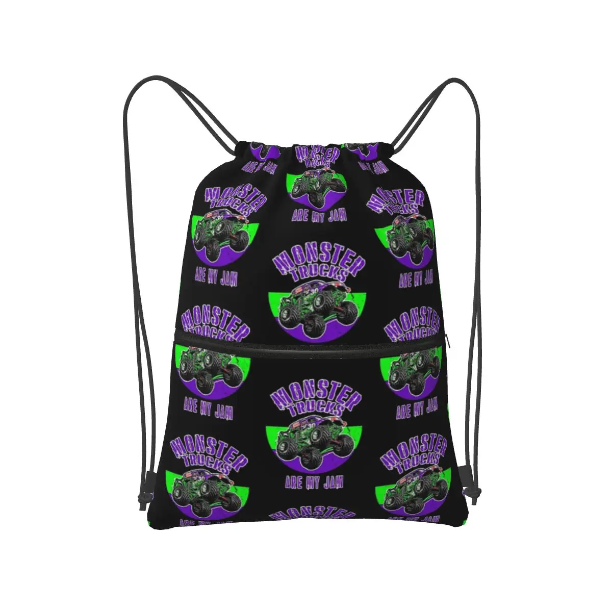 

Monster Truck Are My Jam Grave Digger Vintage Art Backpacks Drawstring Bundle Pocket Sports Bag Book Bags for Travel School