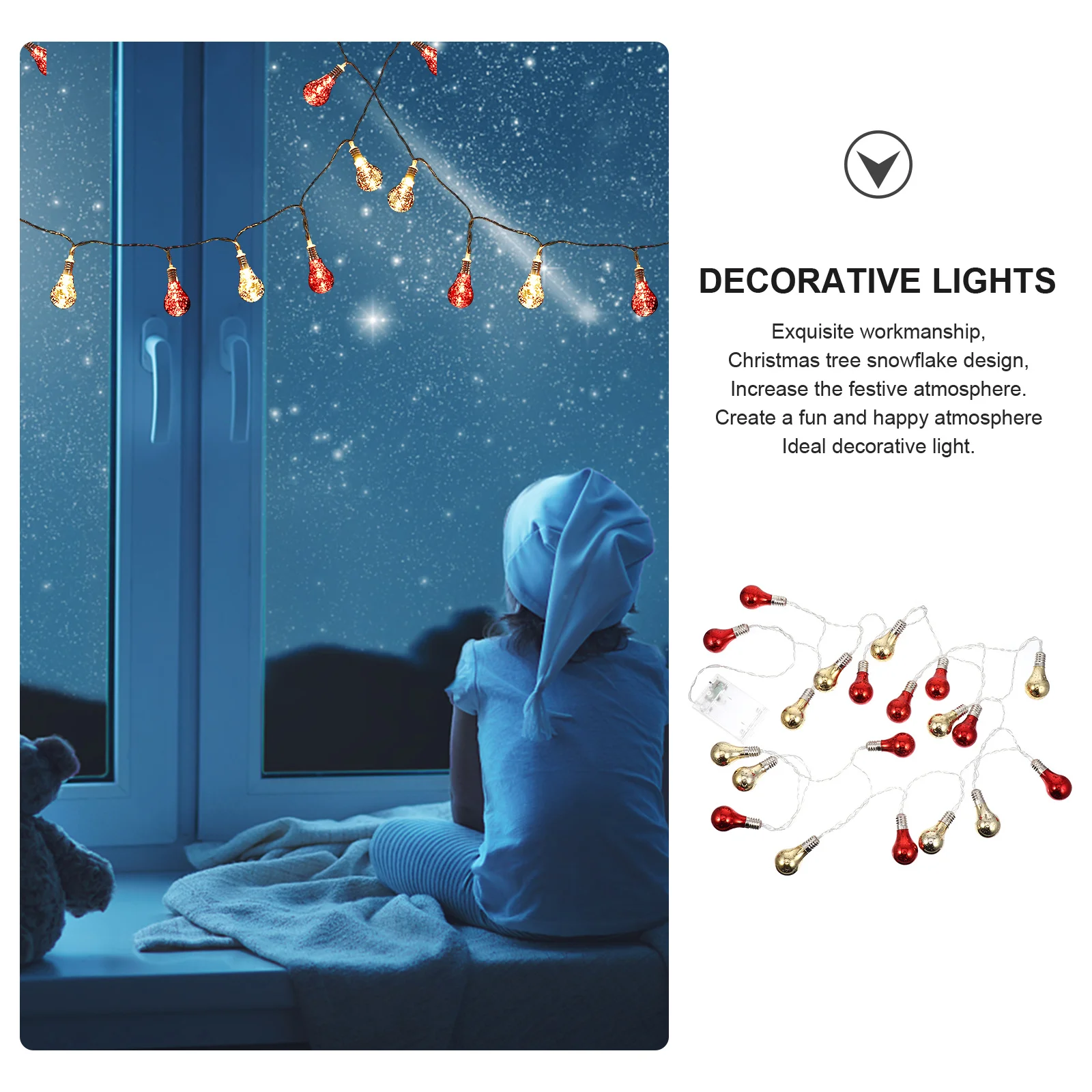 1 قطعة كرة عيد الميلاد LED سلسلة مصابيح تصميم خاص عيد الميلاد الكرة ضوء سلسلة ديكور للمنزل حديقة فناء الحفلات #5